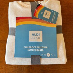 Aldi Gear 2025 Children’s white Pullover Sweatshirt  Size 6-7  Small New